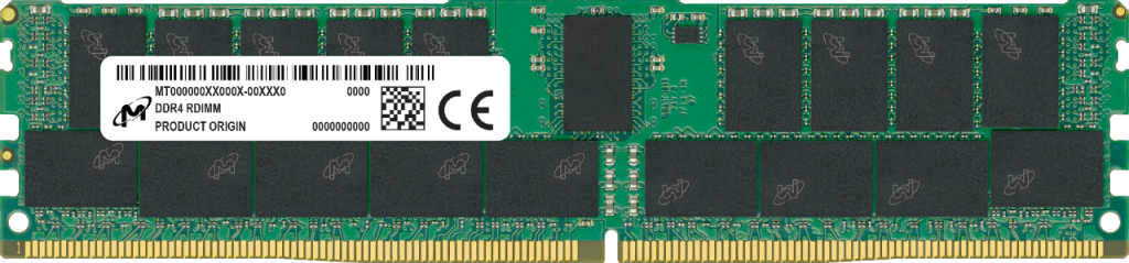 Micron DDR4 3200MHz RDIMM ECC Server RAM CL22 (16Gbit) 16GB, 32GB, 64GB Micron DDR4 3200MHz RDIMM ECC Server RAM CL22 (16Gbit) 16GB, 32GB, 64GB